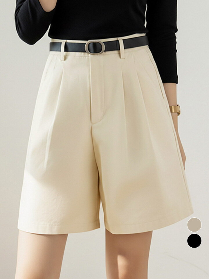 앳마크(ATMARK) [앳마크]ATMARK 투턱솔리드하프팬츠 벨트SET_AA61PT020G