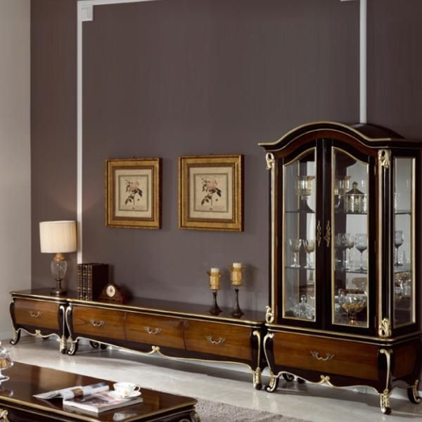 교보문고 인터데코 그랜드 엔틱 1600거실장세트(1600거실장+장식장+협탁)