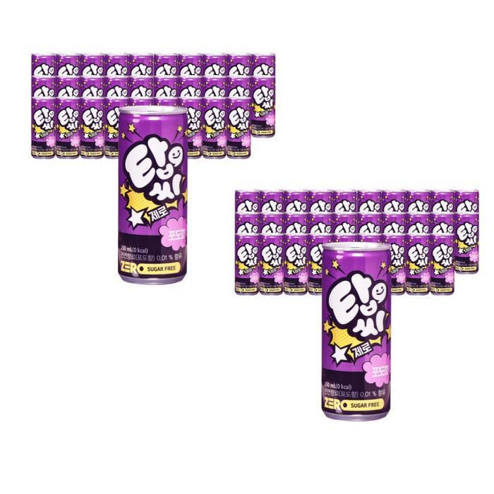 일화초정공장 셀러허브 식품 일화 탑씨 제로 포도 탄산 음료수 추천 250ml 30캔 X2