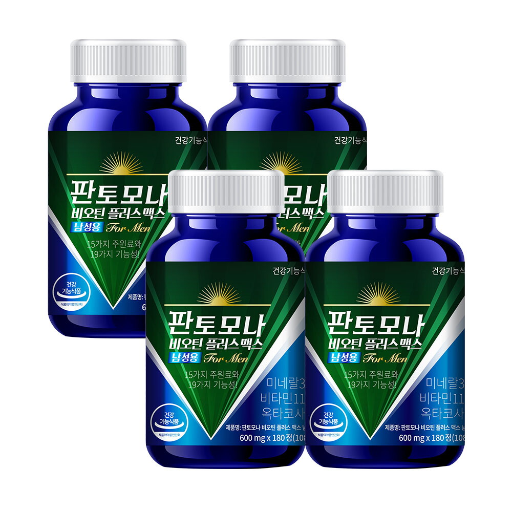 (주)비오팜 [4박스] 판토모나 비오틴 플러스 맥스 남성용 4박스 (600mg x 180정 x 4박스)