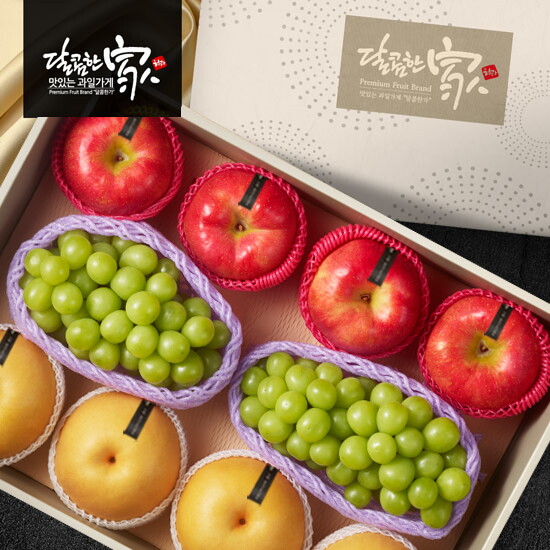 [달콤한家][달콤한가]시그니쳐 혼합과일세트 1호(사과400gx4과+배620gx4과+샤인2수1.3kg)총 5.4kg내외