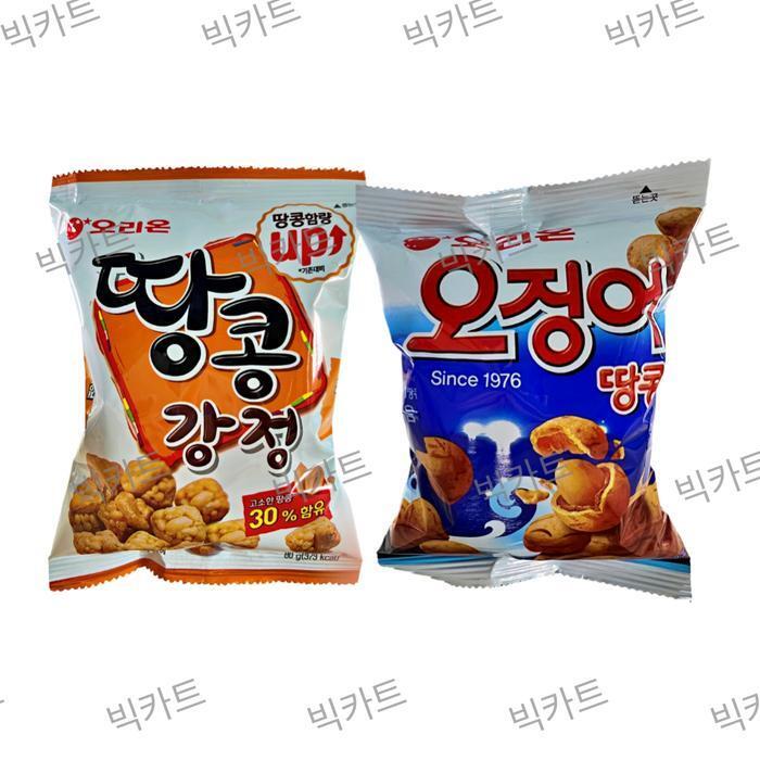 셀러허브 식품 오리온 땅콩강정 80g X 3묶음+ 오징어땅콩 98g X 3묶음