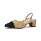 [포멜카멜레]앞코 콤비 슬링백 BEIGE 4cm