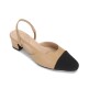 [포멜카멜레]앞코 콤비 슬링백 BEIGE 4cm
