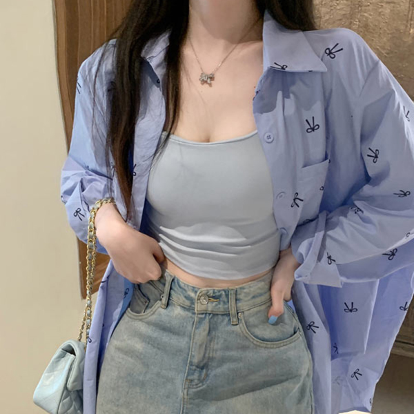 기타 [디어로우]뮤셀 크롭 캡내장 끈나시