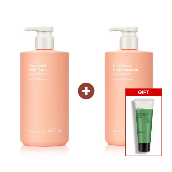 [비욘드(화장품)]비욘드 퓨어센트 러브인블룸 바디워시 700ml + 바디에멀전 700ml (힐링포스 스캘프 샴푸 100ml 증정)