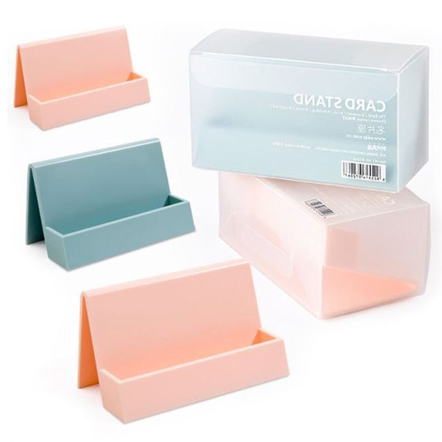 디와이컴퍼니 에이치플러스몰 심플 파스텔 명함꽂이 카드 홀더 보관함 사무용품