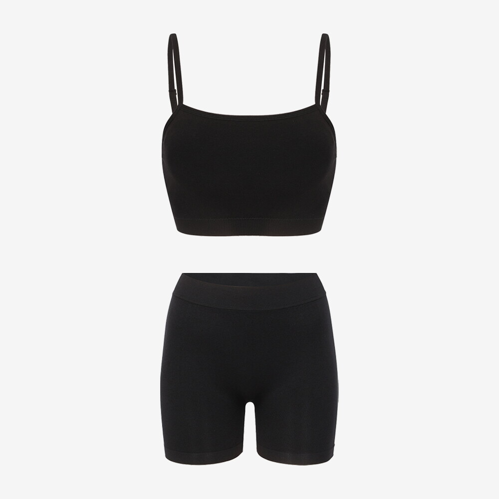 세컨스킨 [SET] 심리스 모달 스퀘어핏 캐미브라 속바지 2종