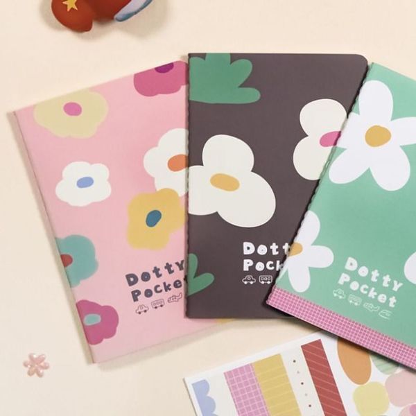 에이치플러스몰 [하프클럽/에이치플러스몰]플라워 패턴 여행 노트 2P 트래블 계획 소비 기록장