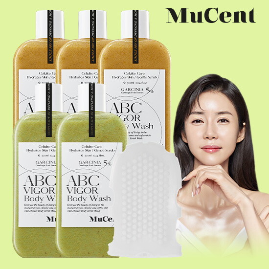 [뮤센트]★방송최대용량★ 뮤센트 ABC 프리미엄 바디워시 시즌2(멜로우옐로우 300ml*3+프레쉬라임 300ml*2+글로브*1)