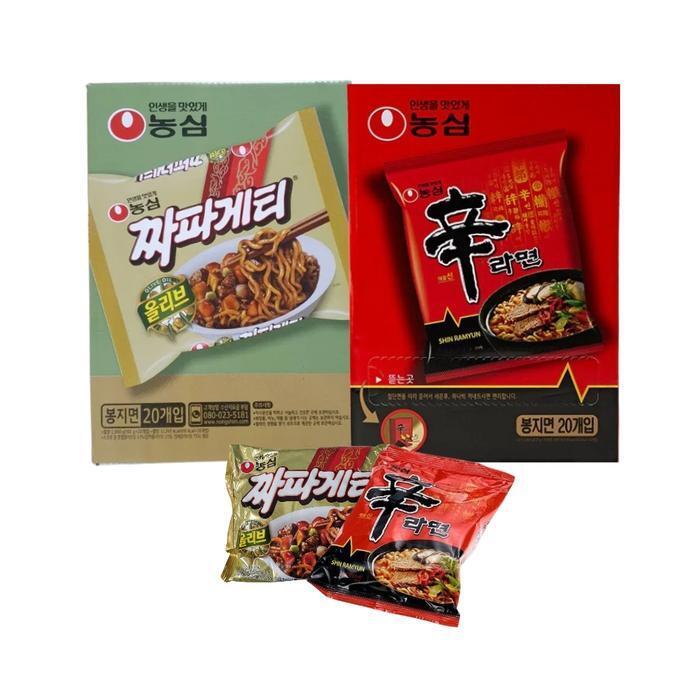 셀러허브 식품 농심 올리브짜파게티 140g x20개 + 신라면 120g x20개 (총40개)