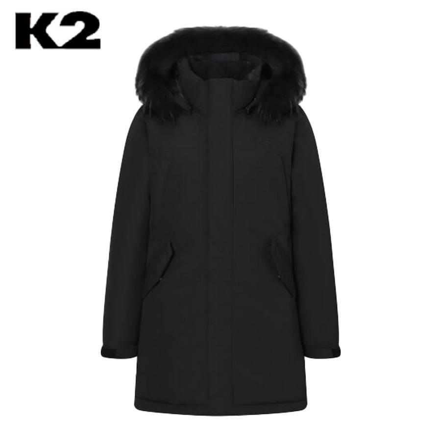 K2 K2 [AK분당점] [K2] 여성 야상 라쿤퍼 임페리움 덕 헤비 롱다운 KWW25594 블랙