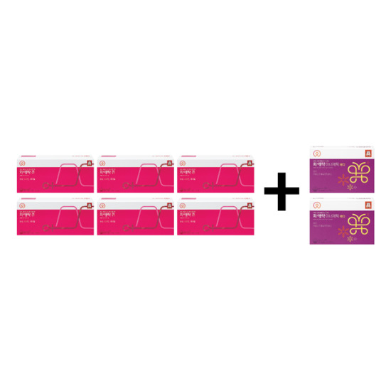 [6박스+이너제틱 바디]화애락큐 6박스 세트(500mg*112정*6박스, 24주분)+화애락 이너제틱 바디 2박스(15g*28포*2박스)