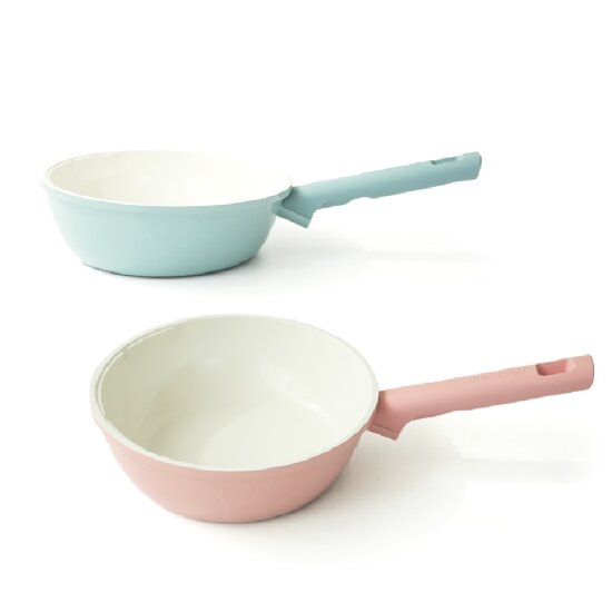 세라믹코팅 인덕션가능 두툼한 5T 밀당팬 (24cm+28cm)