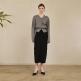 [누브][정상가 65000원][누브] Back Slit Slim fit Skirt - Black