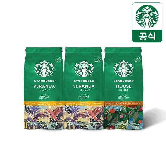 [스타벅스]베란다블랜드 분쇄 200gx2개 + 하우스 블렌드 분쇄 200gx1