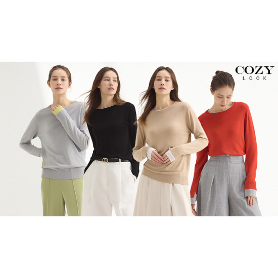 [기타브랜드][COZYLOOK] 여성 레이어드 간절기 니트 4종택1