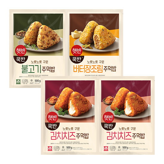 [CJ제일제당] 햇반 쿡반 김치치즈주먹밥 2봉 + 불고기 1봉 + 버터장조림 1봉