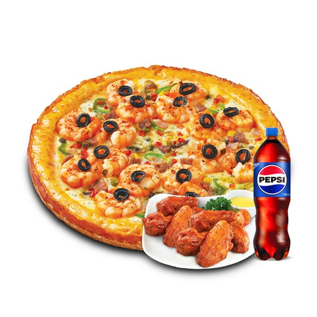 스마트콘 미스터피자 (미스터피자) 쉬림프골드M+핫윙8+콜라1.25L