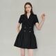 [누브][정상가 218000원][누브] Tweed Double Button Dress -  Black