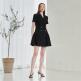 [누브][정상가 218000원][누브] Tweed Double Button Dress -  Black