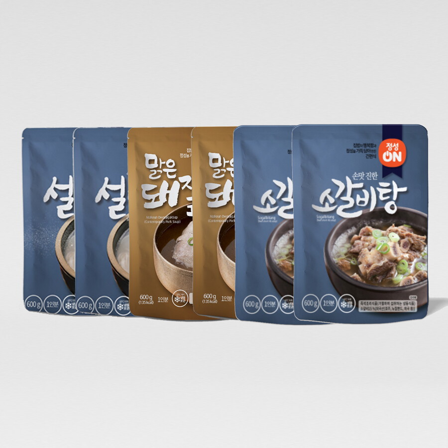 후레쉬 Fresh 초원식품 간편조리 즉석탕 3종 x각2봉 (총6봉 설렁탕+맑은돼지국밥+소갈비탕)