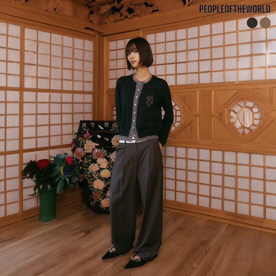 [피플오브더월드]○25NEW 스트라이프 울 블렌디드 팬츠