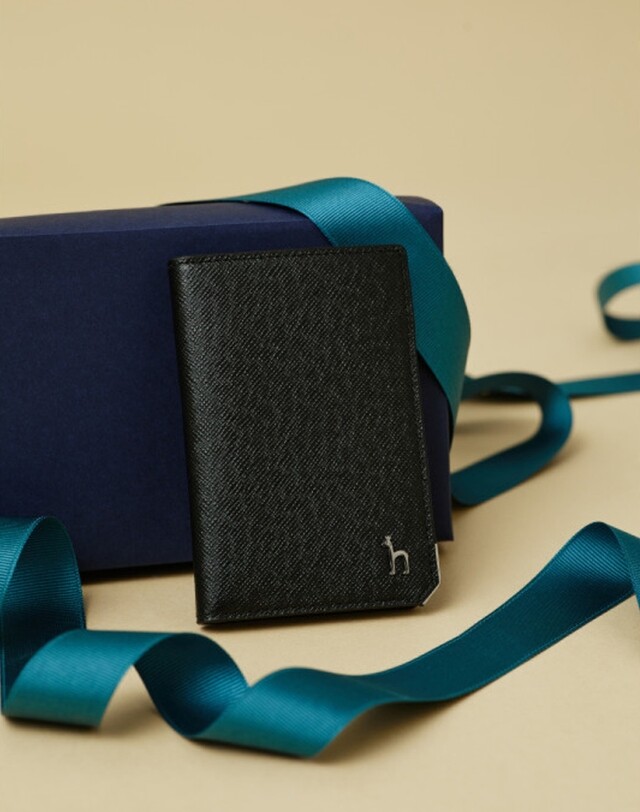 헤지스(아울렛) [헤지스 액세서리]  HJHO5E942BK 선물추천Online 한정판BASIC 블랙 실버바장식 소가죽 카드