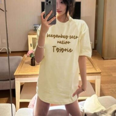 Tシャツ 女性夏ルーズフィットレタリングデイリー 衣類トップス
