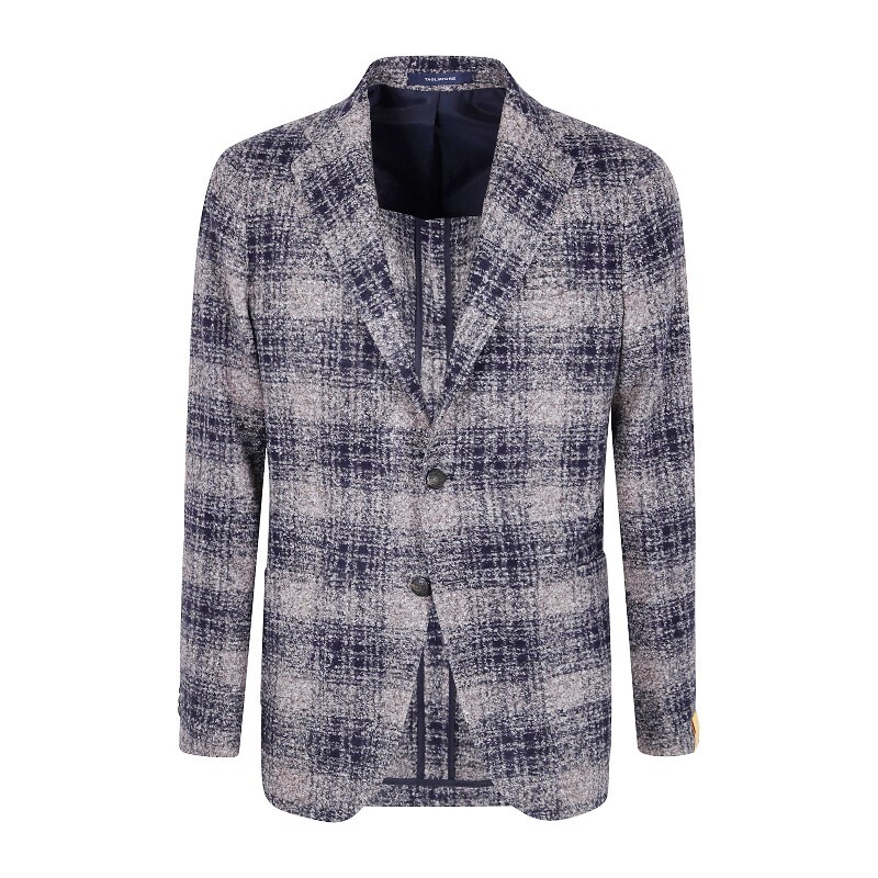TAGLIATORE 딸리아또레 딸리아또레 체크 패턴 노치드 라펠 투 버튼 재킷 1SMJ22K EB855 DOVE