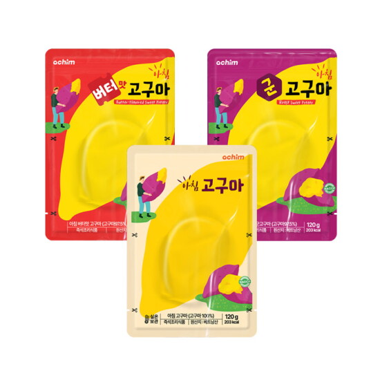 [바로드숑]아침 비나 오리지널+군고구마+버터맛 120g X 24팩 (맛별 8팩)