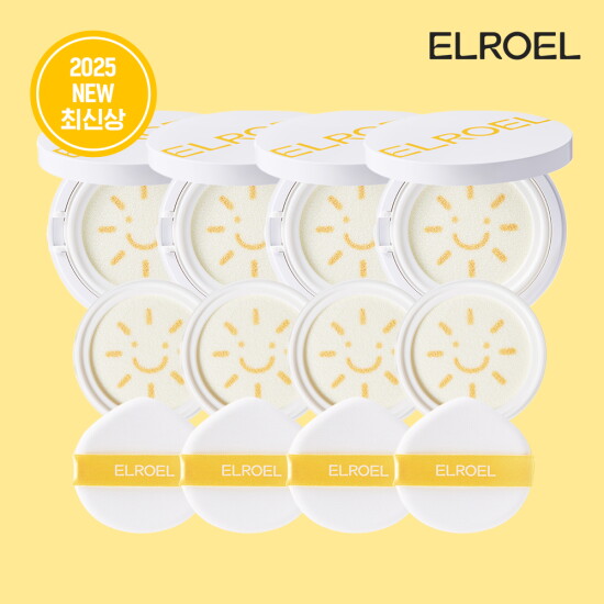 [엘로엘][4중기능성!최신상빅선쿠션] 엘로엘 팡팡 빅 선쿠션 본품 25g * 4 + 리필 25g * 4