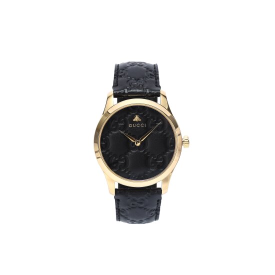/GUCCI/ SIGNATURE 레더 38mm 블랙 (YA1264034A)