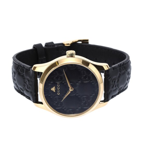 /GUCCI/ SIGNATURE 레더 38mm 블랙 (YA1264034A)