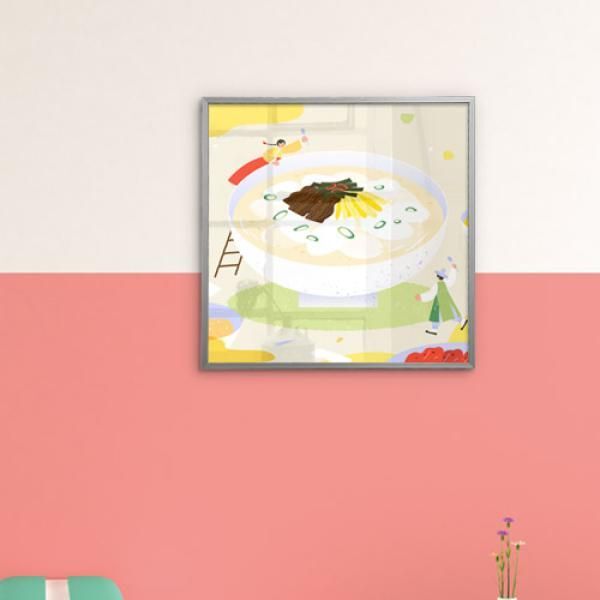 교보문고 꾸밈 iu367-겨울철이되면생각나는음식들-소형메탈프레임액