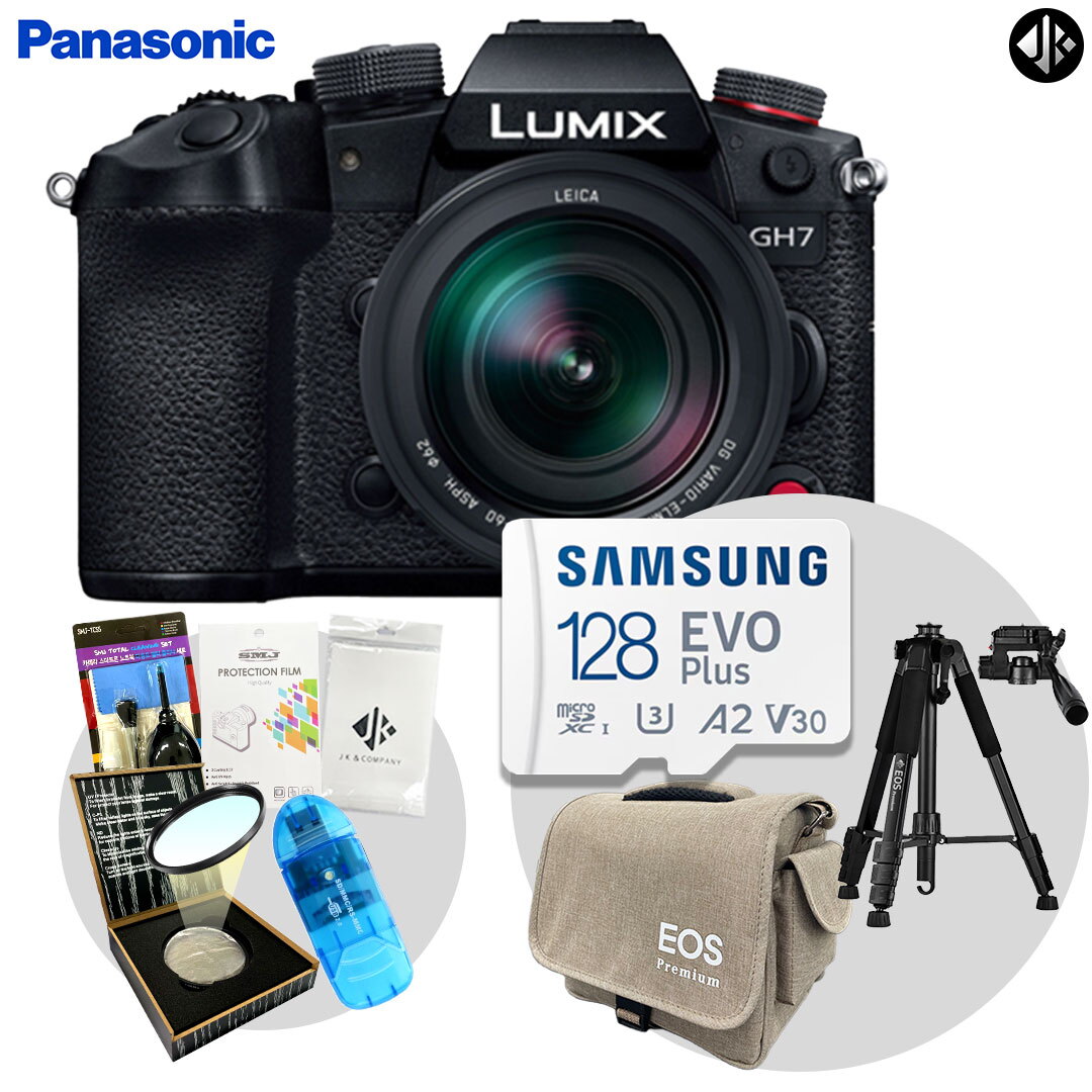파나소닉 파나소닉 루믹스 DC-GH7 바디 + 12-60mm + 악세사리 풀패키지 (MCUV 필터 + 128GB 메모리 포함)