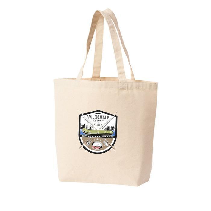 셀러허브잡화 [라일리] Rly 에코백 WILD CAMP 모험 취미 낚시 나침반 보트