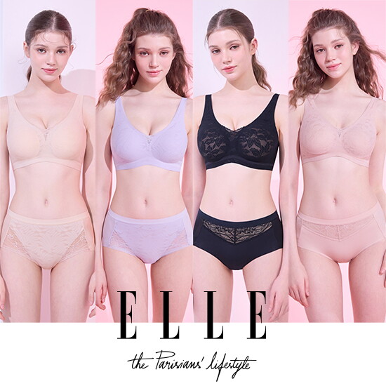 [엘르]엘르 ELLE 썸머 인견 블렌디드 퓨징 브라팬티 4세트