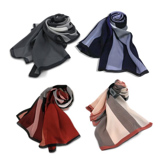 BURBERRY 체크 실크 롱 스카프 (4008404/4014832/4008412/4014833)