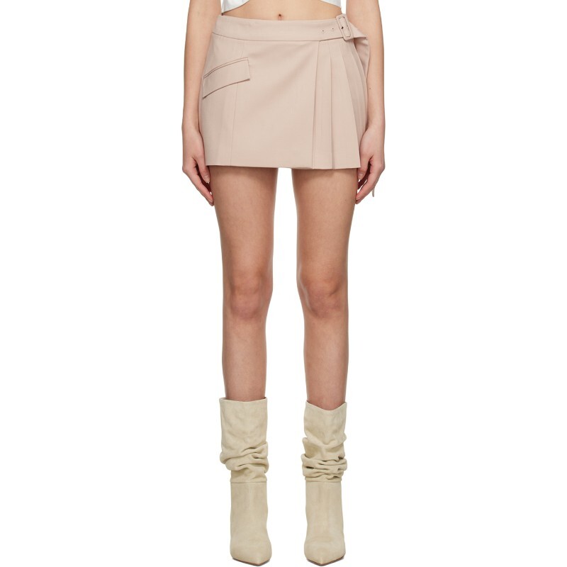 ANNA QUAN 안나 콴 안나 콴 베이지 타이라 미니 스커트 231542F090003