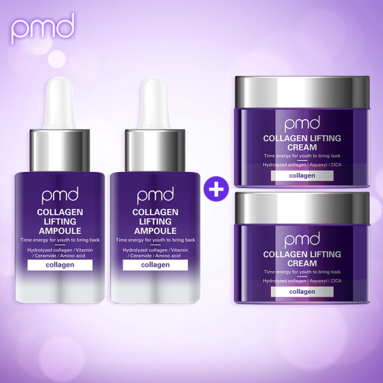 [PMD][더블리프팅패키지]PMD 콜라겐 리프팅 리프팅 앰플 30ml*2통+콜라겐 리프팅 크림 50ml*2통