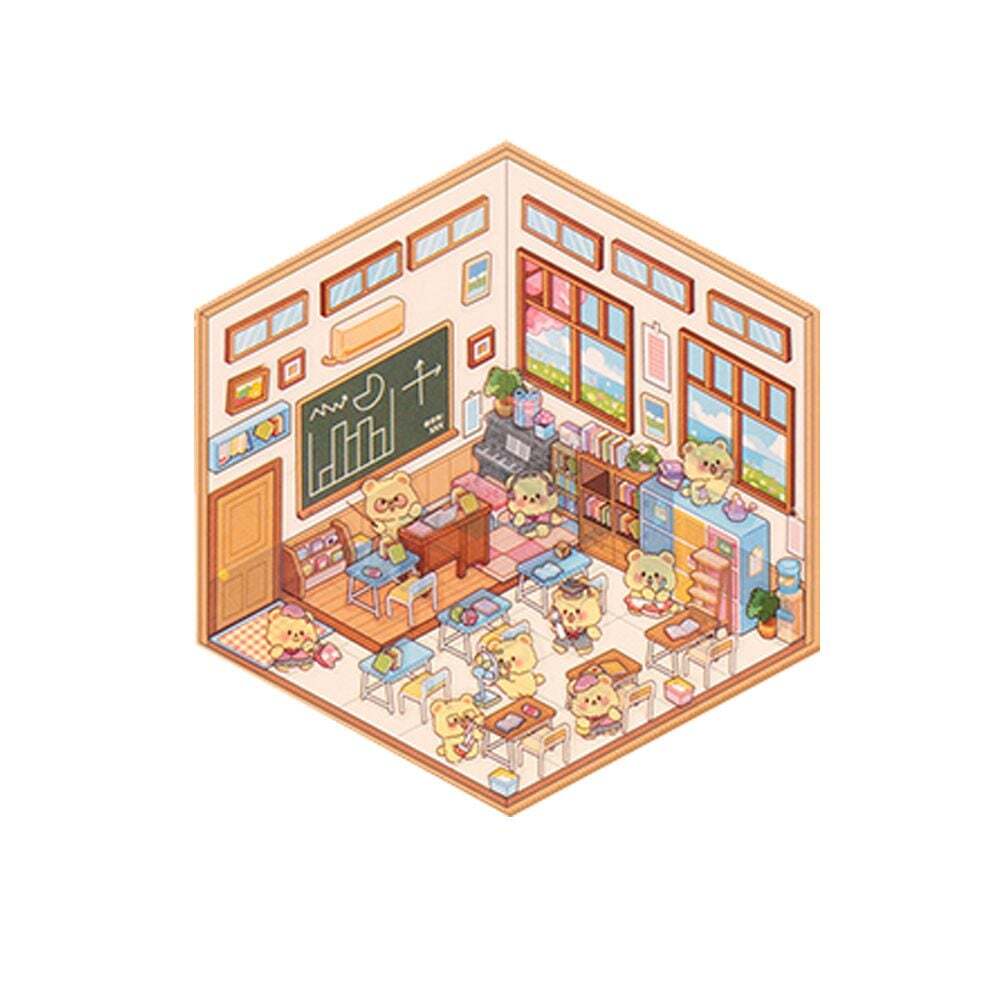 오너클랜 (5개묶음) 방꾸미기 스티커 아지트 다꾸감성 까르르 학교 단품