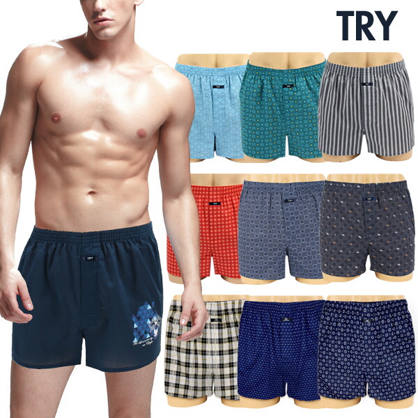 트라이 [트라이]내맘대로) 순면 코튼 남성 트렁크 사각팬티 1종