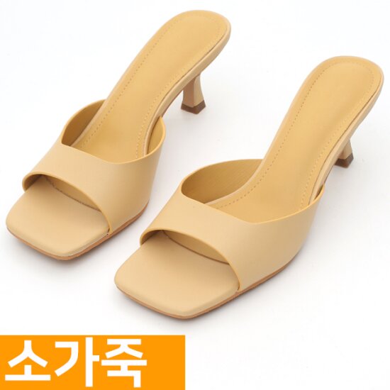 포크슈즈/소가죽 비비드 여성여자 여름 뮬 슬리퍼 6cm ts0472