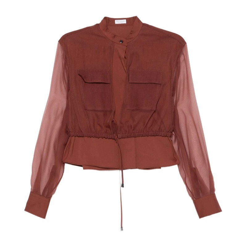 BRUNELLO CUCINELLI 브루넬로쿠치넬리 브루넬로쿠치넬리 시어 슬리브 드로스트링 셔츠 M0091NC416 C9093