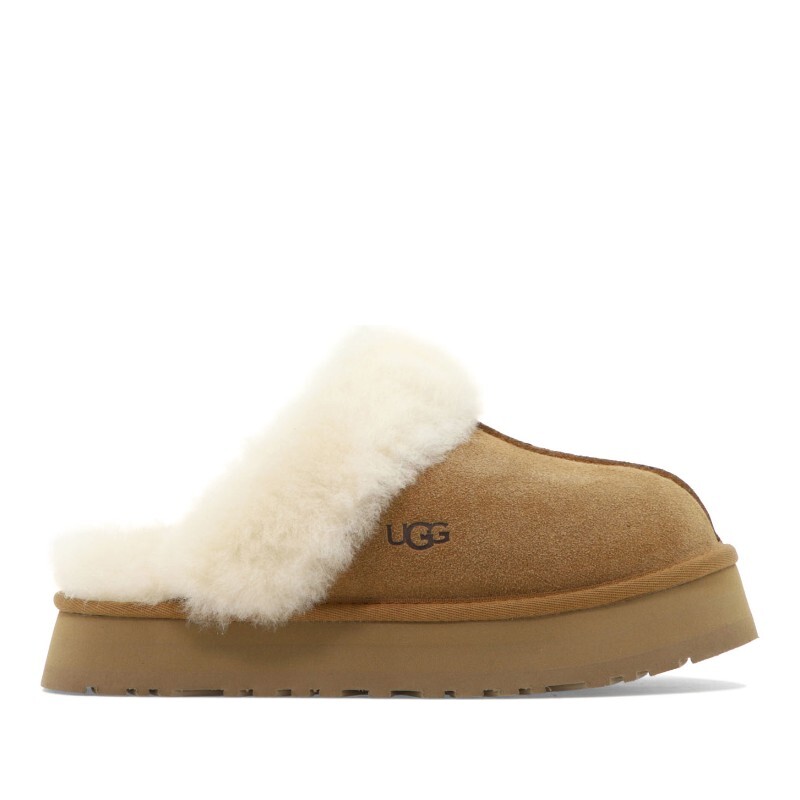 어그 어그 디스켓 시어링 칼라 스웨이드 플랫폼 슬리퍼 1122550CHE BROWN