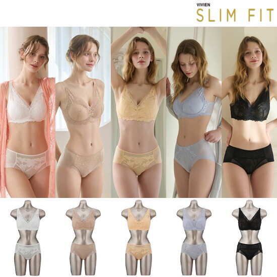 [비비안 슬림핏]26SS 비비안 SLIMFIT 브라팬티 패키지 5세트