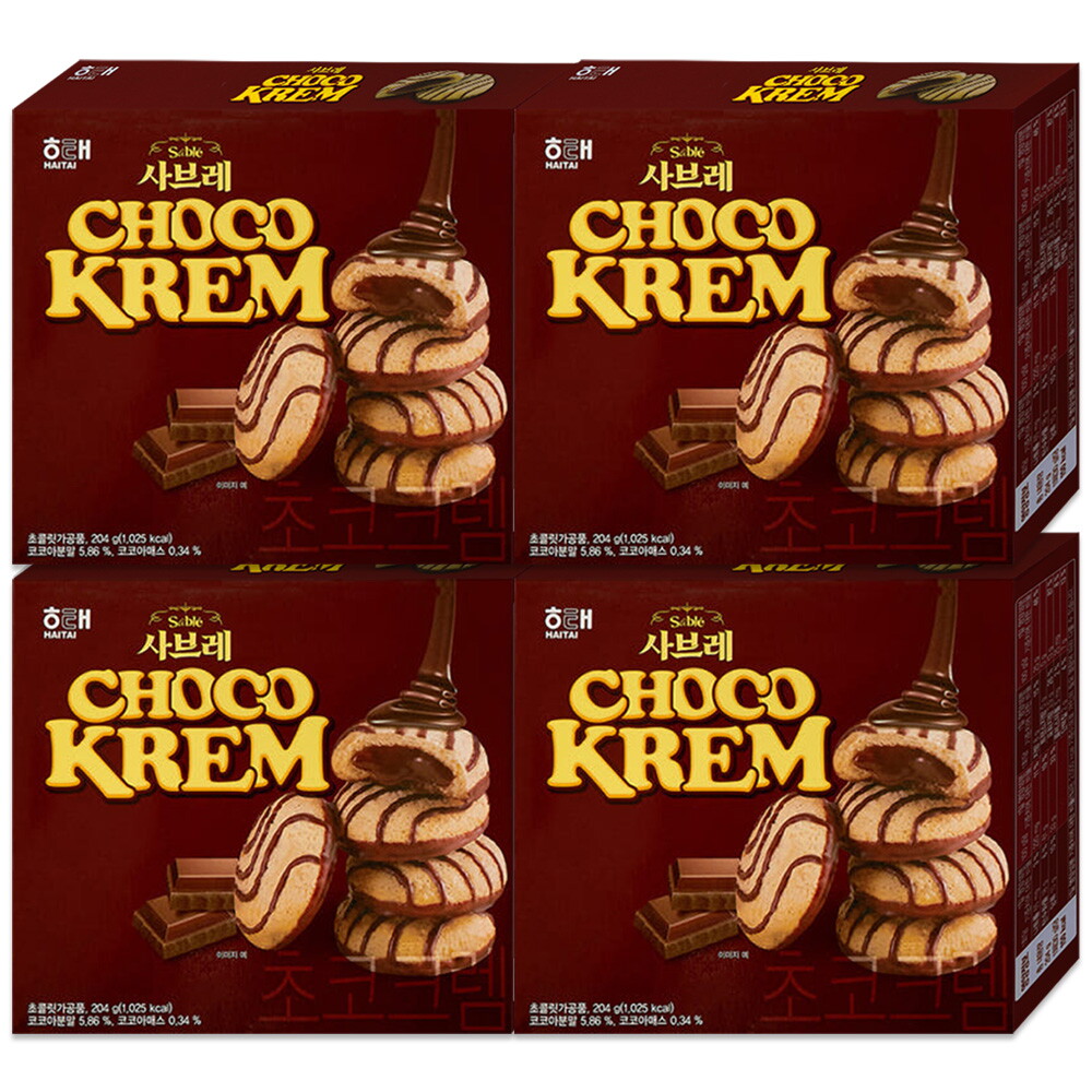 훼미리식품 해태제과 해태 사브레 초코크림 204gx4개