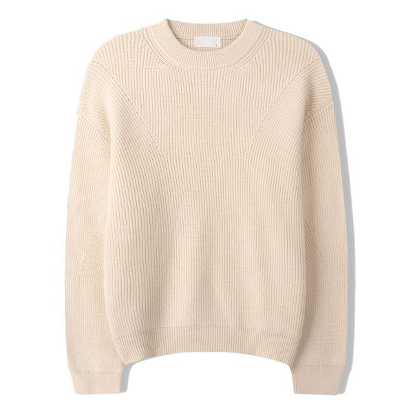 리빌모아 [하프클럽/리빌모아]남자 모달 숄더롤 하찌 라운드 니트티 SG-KN-Q036-크림