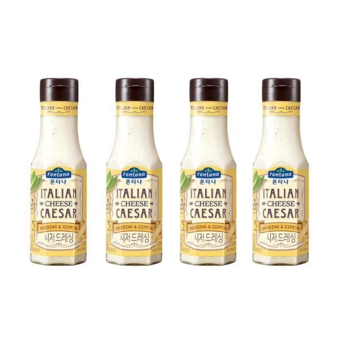 (주)동방푸드마스타 셀러허브 식품 폰타나 간편 샐러드 이탈리안 시저 드레싱 260g X4병